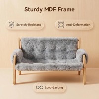Hamac-lit pliable rectangulaire en MDF écologique pour chat, avec griffoir amovible et lavable, pour un usage partagé entre l'animal et le maître
