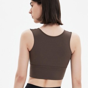 Soutien-gorge de sport yoga grande taille personnalisé avec logo pour femme, maintien élevé, anti-affaissement, antichoc, bretelles non ajustables, gilet de fitness - Product Image 4
