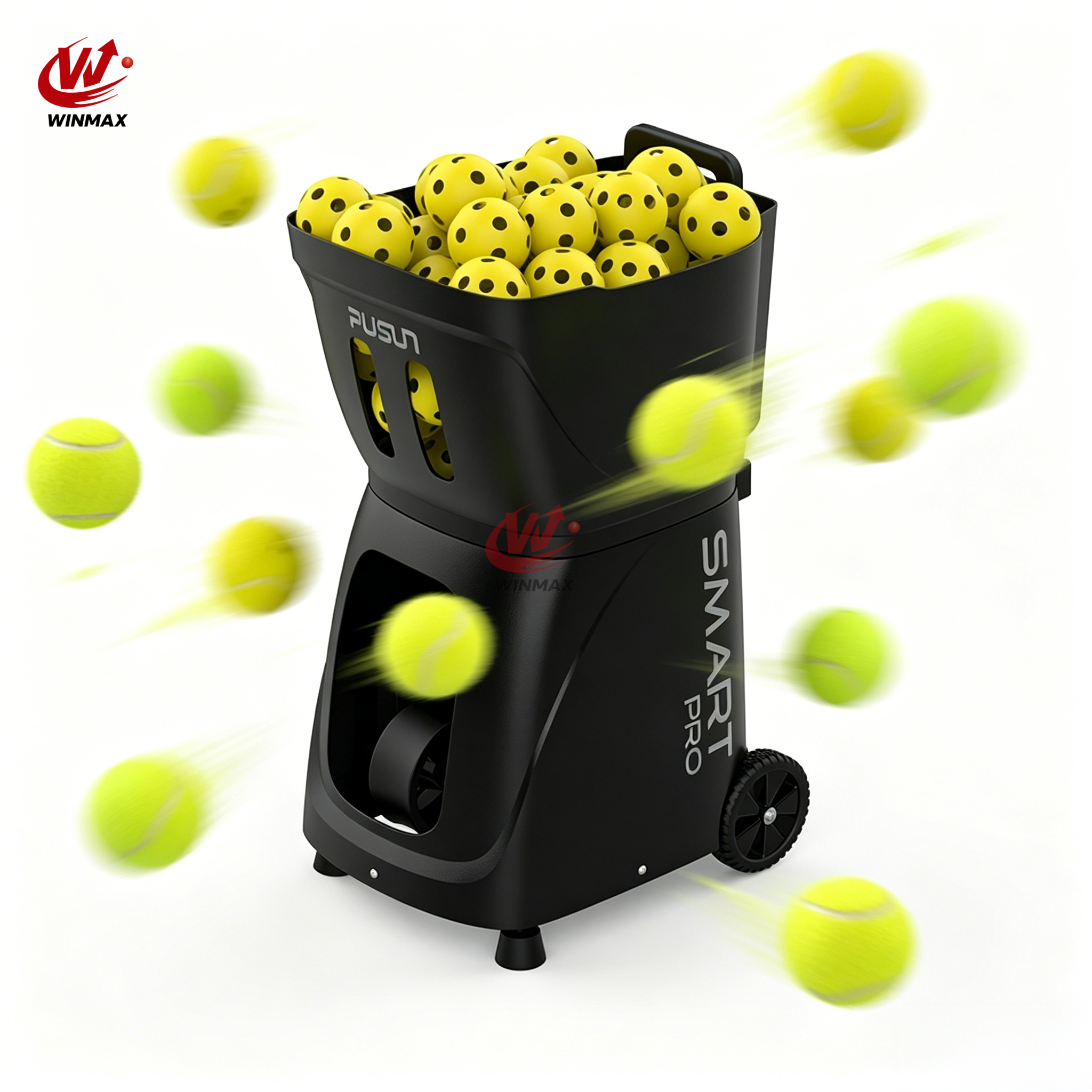 Smart Tennis Practice Machine Wireless APP Controlled Tennis Ball Shooter for Indoor Outdoor Use