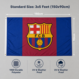 Bandera Personalizada Profesional para Club Deportivo, 3x5 pies, Doble Cara, 3 Capas, 100% Poliéster, con Logotipo Personalizado para Fanáticos del <span class=keywords><strong>Barcelona</strong></span> - Product Image 4