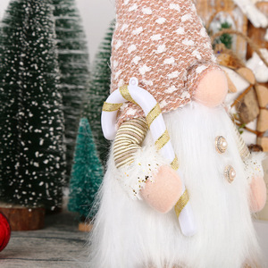 Christmas Decorations Sequined Plush LED Glowing Christmas Gnome Sweden Santa Elf Faceless <b>Doll</b> for Children's Gifts - Product Image 5
