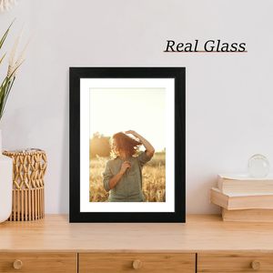 Cadre photo en bois 4x6 16x20 11x14 5x7 18x24 24x36 Logo personnalisé Moderne Rectangulaire à suspendre Impression UV 2 couleurs Fait main - Product Image 3