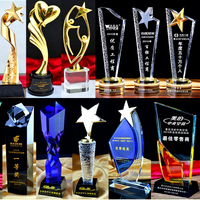 Trophée en cristal personnalisé, prix gravé avec logo, plaque en cristal transparent, trophée pour entreprise, sport, souvenir, cadeau personnalisé