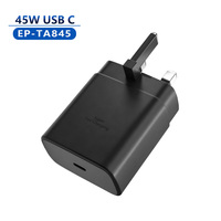 Chargeur rapide PPS 45W EP-TA845 avec câble de charge rapide USB-C vers C 5A, compatible avec les écouteurs, prise UK pour téléphone portable