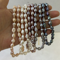 Collier ras de cou en perles baroques d'eau douce 100% NATURELLES de 16 à 18 pouces - bonne qualité - fermoir en laiton plaqué or 18 carats - étanche