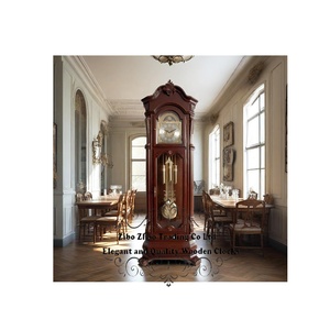 Orologio da Terra in Legno con Movimento Importato - Orologio <span class=keywords><strong>a</strong></span> <span class=keywords><strong>Pendolo</strong></span> Classico di Alta Qualità con Fasi Lunari per Arredamento e Misurazione del Tempo - Product Image 3