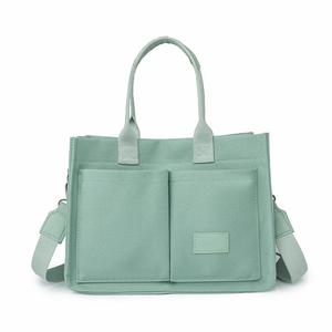 Bolso de Hombro Tipo Tote de Lona Vintage para Mujer, Venta al Por Mayor, Reutilizable, Promocional, con Dos Asas, Cierre Abierto y Bolsillos - Product Image 4