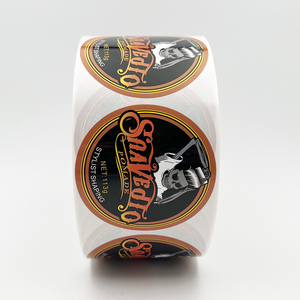 Tùy Chỉnh Vòng Dán Không Thấm Nước Vinyl Dính Nhãn Cuộn Cho Các Sản Phẩm Thực Phẩm Lá Vàng Logo In Ấn - Product Image 4