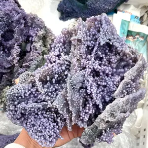 Wholesale high quality natural purple grape agate cluster mineral stone healing crystal quartz for decoration