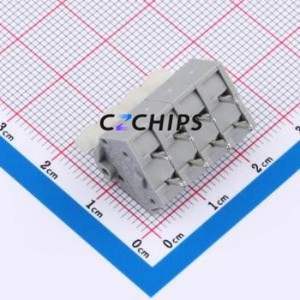 256-404 Spring Terminal Block Through hole Component (THT),P=5.08mm Connector 1x4P 5.08mm Gray 4P - Product Image 2