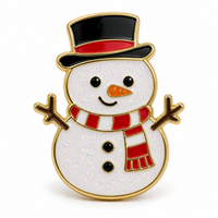 Broche personnalisée en émail pailleté, motifs Arbre, Bonhomme de neige, Chapeau de Père Noël, style Kawaii, plaquée or, cadeau, vente en gros, broche de revers de Noël, broche Chapeau de Père Noël