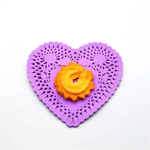 Paper Doilies customized disposable color mini heart doilies lace paper valentine wedding