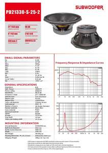 Subwoofer professionnel de <span class=keywords><strong>21</strong></span> pouces 3000W AES à aimant en ferrite haute puissance PD21330-S-25-2 - Product Image 2