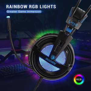 SADES Locust <span class=keywords><strong>Plus</strong></span> 7,1 Sonido envolvente Rgb Auriculares Over-Ear Wire Gaming Auriculares con micrófono Orejeras de cuero suave - Product Image 6