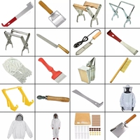 Kit d'outils d'apiculture 13 pièces : fumoir, brosse, gants, vêtements, cadre, poignée, cage à reine