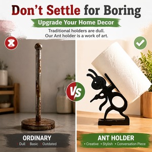 Ant-Shaped Plastic <b>Toilet</b> Paper <b>Holder</b> Durable Easy-Cleaning Minimalist Design Sturdy Single-<b>Roll</b> Support Countertop/<b>Wall</b> <b>Mount</b> - Product Image 4
