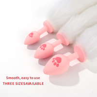 Plug anal en silicone de qualité médicale rose en forme de patte de chat avec queue premium anti-chute, dilatateur anal sûr pour le corps, pour l'entraînement OEM