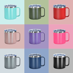 Vaso Personalizado de Acero Inoxidable de 14 oz con Asa, <span class=keywords><strong>Taza</strong></span> de Café de Campismo Aislada al Vacío Personalizada con Asa - Product Image 5