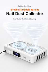 Colector de <span class=keywords><strong>Polvo</strong></span> de Uñas con Doble Turbo y Sin Escobillas, Aspiradora de Uñas de Alta Succión con 5 Velocidades y Pantalla LED para Salón de Uñas, Fábrica OEM - Product Image 5