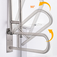 304 acier inoxydable U forme barre d'appui sécurité accoudoir poignées siège de toilette mains courantes barres d'appui pour salle de bain pour baignoires handicapées