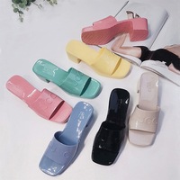 High Heel Slipper for Women, Jelly Sandal, PVC Slipper