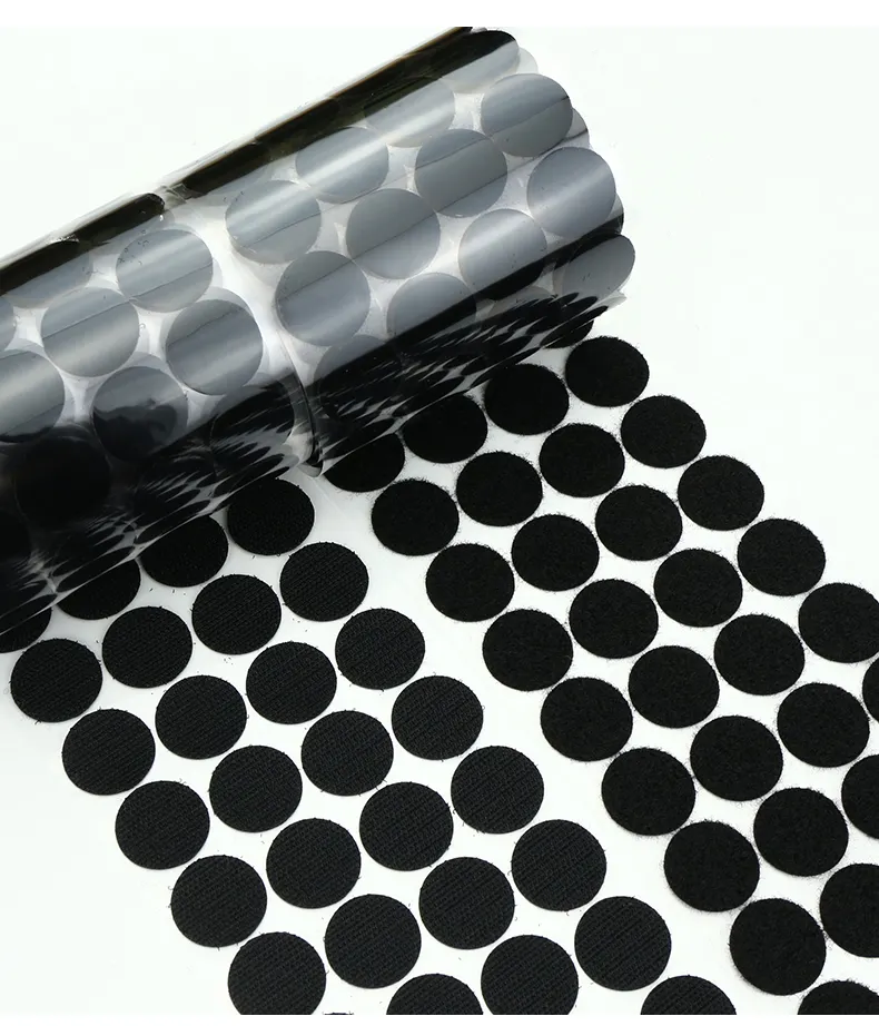 15 MILLIMETRI 1000 pair pezzi pack diametro Eco-Friendly Resistenza Al Calore di Auto-Adesivo Dot 30% nylon 70% poliestere gancio e loop monete