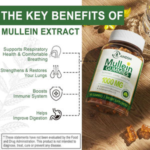 Venta al por mayor de fábrica Mullein Quercetin Ashwagandha Gummy Mullein Extracto Gummy Support Lungs Health Mullein Leaf Gummies - Product Image 3