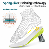 Semelles intérieures EVA personnalisées d'usine OEM, vente chaude, désodorisantes, orthopédiques, rehaussantes pour baskets, augmentation de la hauteur de 3 cm, absorbant les chocs