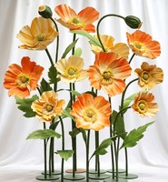 Fleurs artificielles géantes en EVA, haute simulation, orange, avec support, 11 pièces, pour vitrine, décorations de mariage