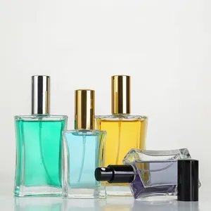 Оптовая продажа, Красивая Талия, роскошный парфюмерный распылитель, прозрачный пустой квадратный стеклянный многоразовый флакон для духов 30 мл, 50 мл, 100 мл