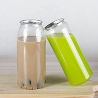 Boîtes rondes en plastique PET personnalisées avec couvercle, logo personnalisé, couleur personnalisée, 12-20 oz, pour jus, boissons et lait