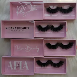 Custom Magnetic Pink Lash Packaging Box For Cute Fluffy 5D Mink Lashes