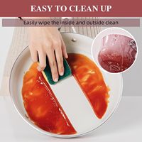 Ensemble de 11 ustensiles de cuisine antiadhésifs, revêtement céramique non toxique, casseroles et poêles durables, essentiels de cuisine sains, chauffe rapide