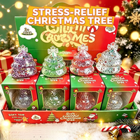 Lot de jouets anti-stress TPR en forme de boulettes de Noël scintillantes (bonhomme de neige, Père Noël, renne) pour cadeaux de fête pour enfants