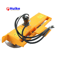 Sierra para cortar árboles para tractor con cargador frontal / Sierra para madera para excavadora con 110 cm de ancho de corte y 3 hojas de sierra