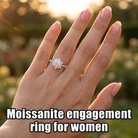 Bague de mariage en argent sterling 925 avec moissanite VVS1, bague de fiançailles en moissanite fine pour femme, bijoux d'anniversaire
