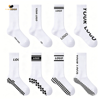 Chaussettes à marque privée avec points antidérapants en silicone, blanches unies, personnalisables ODM, pour le yoga, le Pilates et l'entraînement sportif
