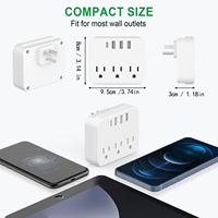 Enchufes de Corriente Estándar de EE. UU. con Puerto USB de 3 Pines y 1 Puerto USB-C, Compatibles con EE. UU., Canadá y México, Venta al por Mayor