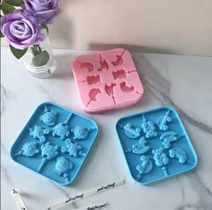 Moldes de silicona para piruletas de 4 cavidades, adorno de paja para gatos y perros, molde de silicona para <span class=keywords><strong>fondant</strong></span>, gelatina, Lolly, moldes para hornear, bandejas - Product Image 4