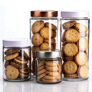 Bocal en verre haut de 500 ml, 720 ml, 1000 ml avec couvercle à visser pour le stockage de cornichons et de sauces - Product Image 1