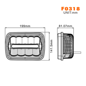 ไฟหน้า LED สี่เหลี่ยมคุณภาพสูงขนาด 5 * 7 นิ้ว 35 วัตต์พร้อมไฟสูง / ต่ําและไฟจอดรถสําหรับเครื่องจักรกลการเกษตร - Product Image 2