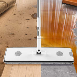 Набор для уборки: прямоугольная пластиковая корзина, ведро для швабры с плоским дном, система отжима без рук, высокая прочность, скользящая система отжима, микрофибра - Product Image 5