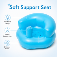 Siège de bain gonflable pour bébé en PVC imperméable, design bleu avec trous de drainage, chaise de douche portable pour tout-petit, personnalisable
