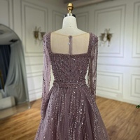 Serene Hill LA72710 Rosa Langarm-Abendkleider mit Perlenbesatz und abnehmbarem Überrock, formelle Partykleider für Damen 2026