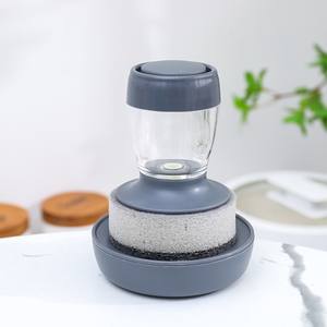 Brosse de cuisine à long manche <span class=keywords><strong>avec</strong></span> réservoir de détergent, poignée ergonomique, éponge pour le lavage - Product Image 5