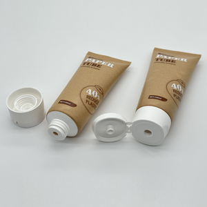 Matte 30-180ml tùy chỉnh in ống giấy phân hủy sinh học sinh thái thân thiện Kraft bóp ống với lật Top rửa mặt ống bao bì - Product Image 5