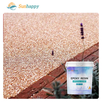 Résine décorative extérieure de qualité supérieure pierre lavée haute brillance transparente résine époxy liquide perméable adhésif de sol en pierre lavée