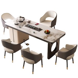 Modern Minimalist Tea <b>Table</b> <b>And</b> Chair <b>Set</b> With Storage For Living Room Home Office Use - Product Image 3