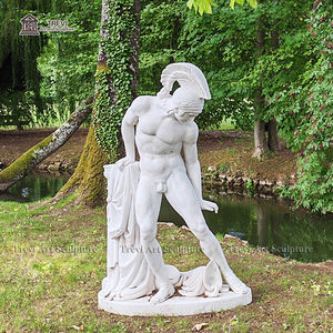 Célèbre Sculpture Monumentale Grecque Statue d'Achille en Marbre Blanc à Vendre - Product Image 5
