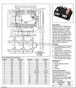 FM600TU-07A 300A 75V High <b>Power</b> <b>Switching</b> Use Mosfet Module - Product Image 2